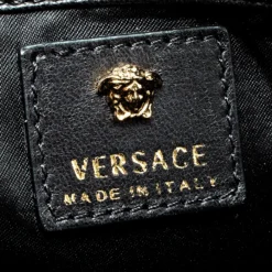 Versace Black Leather Evening Palazzo Chain Clutch For Women -Versace Official Website luxury women versace used handbags p141926 008