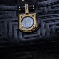 Versace Black Quilted Leather Tote For Women -Versace Official Website luxury women versace used handbags p144404 005
