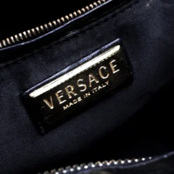 Versace Black Quilted Leather Tote For Women -Versace Official Website luxury women versace used handbags p144404 008