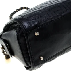 Versace Black Quilted Leather Tote For Women -Versace Official Website luxury women versace used handbags p144404 010