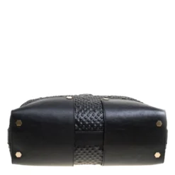 Versace Black Textured Leather Medusa Tote For Women -Versace Official Website luxury women versace used handbags p148197 0006