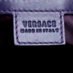 Versace Black Textured Leather Medusa Tote For Women -Versace Official Website luxury women versace used handbags p148197 0008