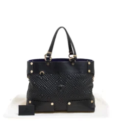 Versace Black Textured Leather Medusa Tote For Women -Versace Official Website luxury women versace used handbags p148197 0009