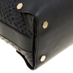 Versace Black Textured Leather Medusa Tote For Women -Versace Official Website luxury women versace used handbags p148197 0010