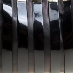 Versace Black Leather And Patent Stripe Logo Shoulder Bag For Women 15 Versace Black Leather And Patent Stripe Logo Shoulder Bag For Women -Versace Official Website luxury women versace used handbags p149979 0005