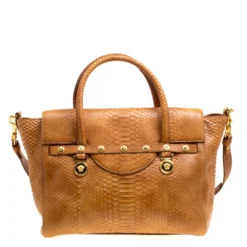 Versace Brown Python Medusa Satchel For Women -Versace Official Website luxury women versace used handbags p151171 0004