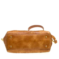 Versace Brown Python Medusa Satchel For Women -Versace Official Website luxury women versace used handbags p151171 0006