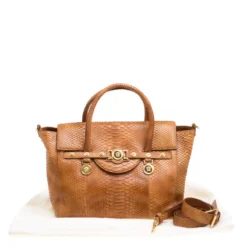 Versace Brown Python Medusa Satchel For Women -Versace Official Website luxury women versace used handbags p151171 0009