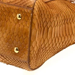 Versace Brown Python Medusa Satchel For Women -Versace Official Website luxury women versace used handbags p151171 0011