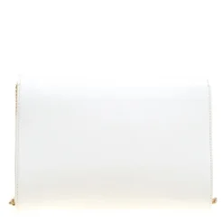 Versace White Leather Chain Clutch Bag For Women -Versace Official Website luxury women versace used handbags p152606 0004