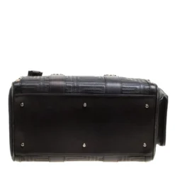 Versace Black Leather Snap Out Of It Satchel For Women -Versace Official Website luxury women versace used handbags p158077 0006