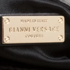 Versace Black Leather Snap Out Of It Satchel For Women -Versace Official Website luxury women versace used handbags p158077 0008