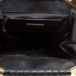 Versace Black Signature Fabric And Leather Madonna Boston Bag For Women -Versace Official Website luxury women versace used handbags p162628 002