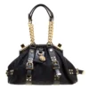 Versace Black Signature Fabric And Leather Madonna Boston Bag For Women