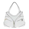 Versace White Leather Zip Tote Large For Women