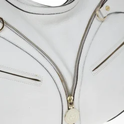 Versace White Leather Zip Tote Large For Women -Versace Official Website luxury women versace used handbags p16584 006