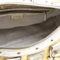 Versace Gold/Silver Ceramic Effect Leather Snap Out Of It Satchel For Women 17 Versace Gold/Silver Ceramic Effect Leather Snap Out Of It Satchel For Women -Versace Official Website luxury women versace used handbags p166132 002