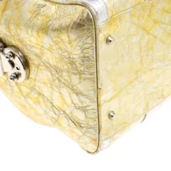 Versace Gold/Silver Ceramic Effect Leather Snap Out Of It Satchel For Women 20 Versace Gold/Silver Ceramic Effect Leather Snap Out Of It Satchel For Women -Versace Official Website luxury women versace used handbags p166132 004