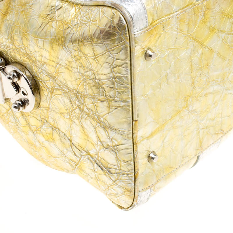 Versace Gold/Silver Ceramic Effect Leather Snap Out Of It Satchel For Women 10 Versace Gold/Silver Ceramic Effect Leather Snap Out Of It Satchel For Women - Image 10