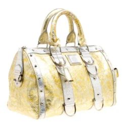 Versace Gold/Silver Ceramic Effect Leather Snap Out Of It Satchel For Women 13 Versace Gold/Silver Ceramic Effect Leather Snap Out Of It Satchel For Women -Versace Official Website luxury women versace used handbags p166132 007