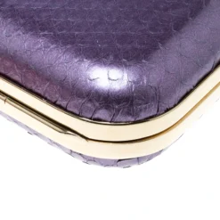 Versace Purple Python Box Clutch For Women -Versace Official Website luxury women versace used handbags p168067 003