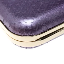 Versace Purple Python Box Clutch For Women -Versace Official Website luxury women versace used handbags p168067 004