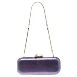 Versace Purple Python Box Clutch For Women -Versace Official Website luxury women versace used handbags p168067 006