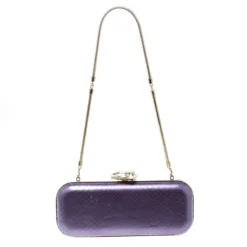 Versace Purple Python Box Clutch For Women