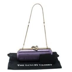 Versace Purple Python Box Clutch For Women -Versace Official Website luxury women versace used handbags p168067 010