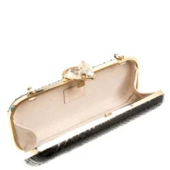 Versace Black Python Box Clutch For Women -Versace Official Website luxury women versace used handbags p168071 001