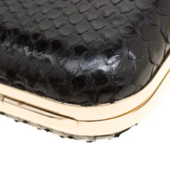 Versace Black Python Box Clutch For Women -Versace Official Website luxury women versace used handbags p168071 004
