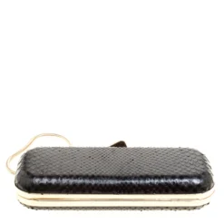 Versace Black Python Box Clutch For Women -Versace Official Website luxury women versace used handbags p168071 006