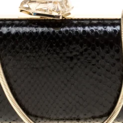 Versace Black Python Box Clutch For Women -Versace Official Website luxury women versace used handbags p168071 009