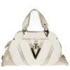 Versace Jumbo White Logo Jacquard Bowler Bag For Women