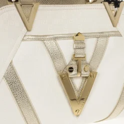Versace Jumbo White Logo Jacquard Bowler Bag For Women -Versace Official Website luxury women versace used handbags p17049 006
