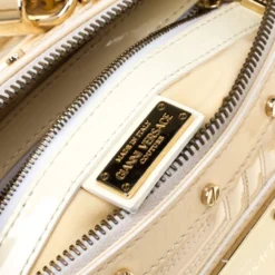 Versace Off White Quilted Patent Leather Small Snap Out Of It Satchel For Women -Versace Official Website luxury women versace used handbags p178956 006