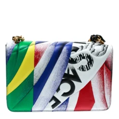 Versace Multicolor Clash Print Icon Leather Shoulder Bag For Women -Versace Official Website luxury women versace used handbags p180541 007