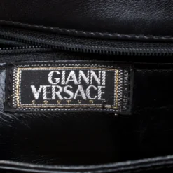 Versace Black Croc Embossed Leather Tote For Women -Versace Official Website luxury women versace used handbags p183869 002