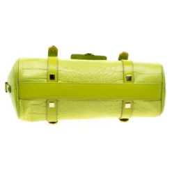 Versace Green Croc Embossed Leather Satchel For Women -Versace Official Website luxury women versace used handbags p184195 006