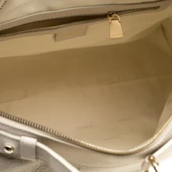 Versace Beige Leather Dome Satchel For Women -Versace Official Website luxury women versace used handbags p184201 004