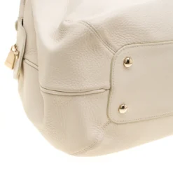 Versace Beige Leather Dome Satchel For Women -Versace Official Website luxury women versace used handbags p184201 006