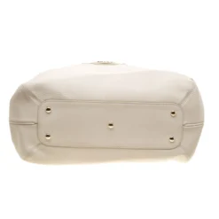 Versace Beige Leather Dome Satchel For Women -Versace Official Website luxury women versace used handbags p184201 007