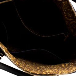 Versace Navy Blue Quilted Leather Athena Vanitas Top Handle Bag For Women -Versace Official Website luxury women versace used handbags p184796 003