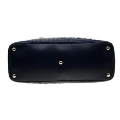 Versace Navy Blue Quilted Leather Athena Vanitas Top Handle Bag For Women -Versace Official Website luxury women versace used handbags p184796 011