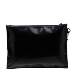 Versace Black Signature Patent Leather Pouch For Women -Versace Official Website luxury women versace used handbags p185390 004