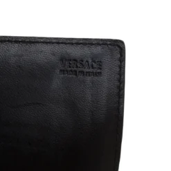 Versace Black Quilted Leather Bifold Wallet For Women -Versace Official Website luxury women versace used handbags p186173 002
