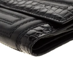 Versace Black Quilted Leather Bifold Wallet For Women -Versace Official Website luxury women versace used handbags p186173 011