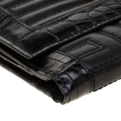 Versace Black Quilted Leather Bifold Wallet For Women -Versace Official Website luxury women versace used handbags p186173 012