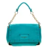 Versace Turquoise Leather Flap Shoulder Bag For Women