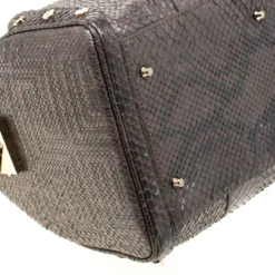 Versace Grey Quilted Python Snap Out Of It Satchel For Women -Versace Official Website luxury women versace used handbags p186591 010